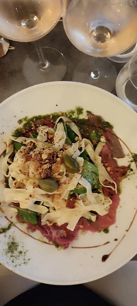 Gaspacho de Bœuf Tagliatelles Et Pesto
